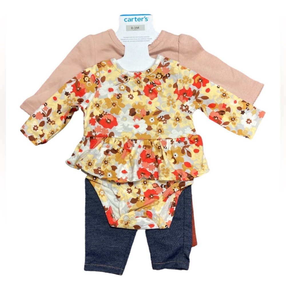Carter's Baby Girl's 4-Piece Long Sleeve Tops & Pants Playwear Set